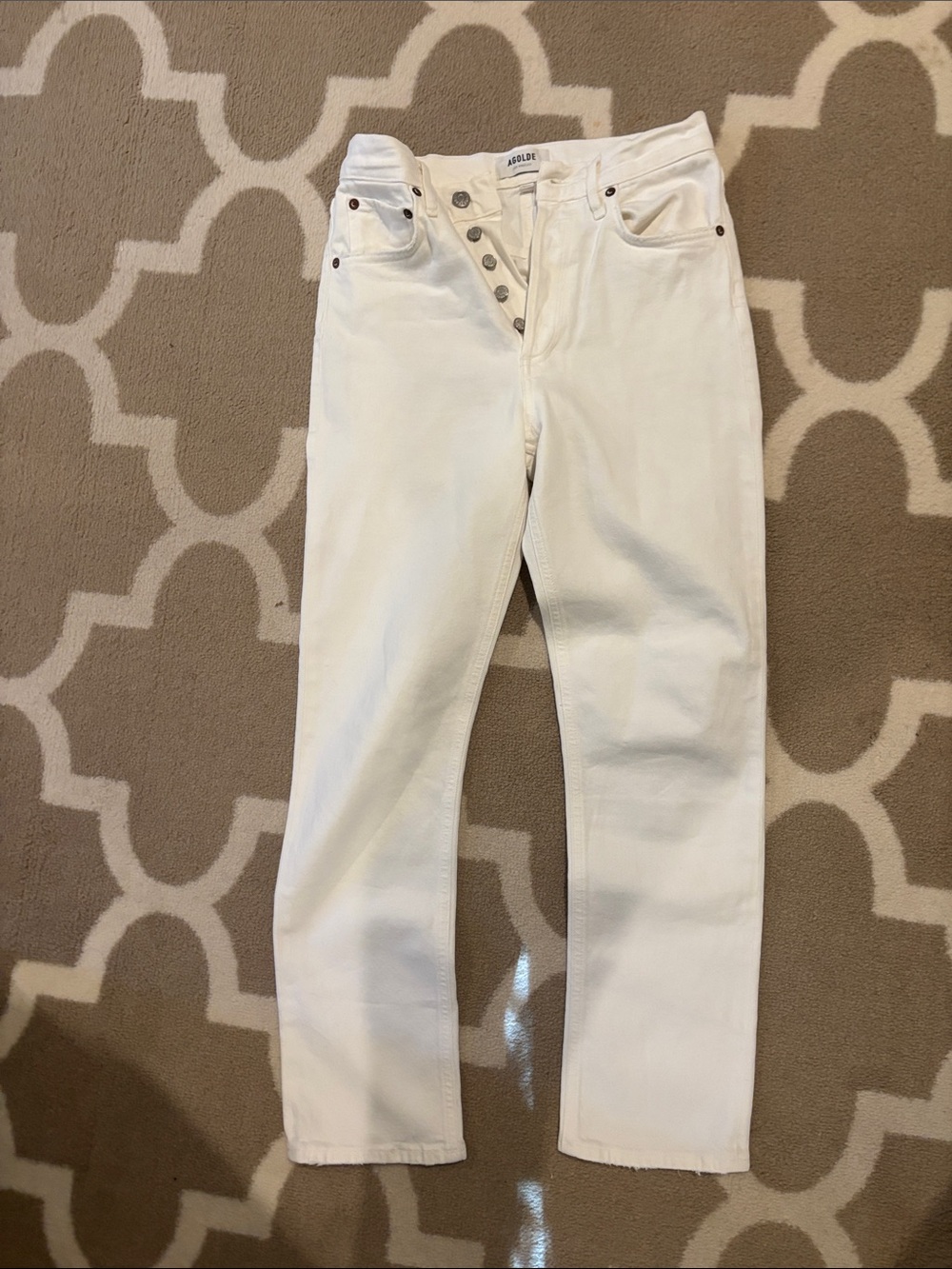 Agolde sz25 High-Rise Straight Leg Women’s Jeans in White button